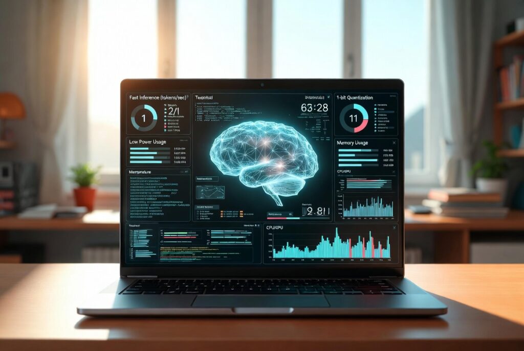 Laptop computer displaying AI analytics